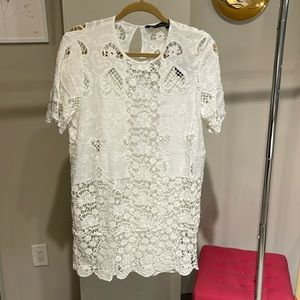 Zara White Lace Summer Dress L